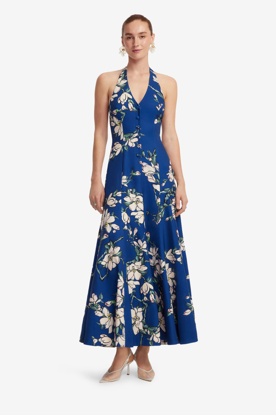Juliette Halterneck Maxi Dress - Midnight Magnolia Print Juliette Halterneck Maxi Dress - Midnight Magnolia Print