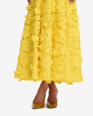Exclusive LEO LIN Juliette Lace Halterneck Maxi Dress - Sunshine