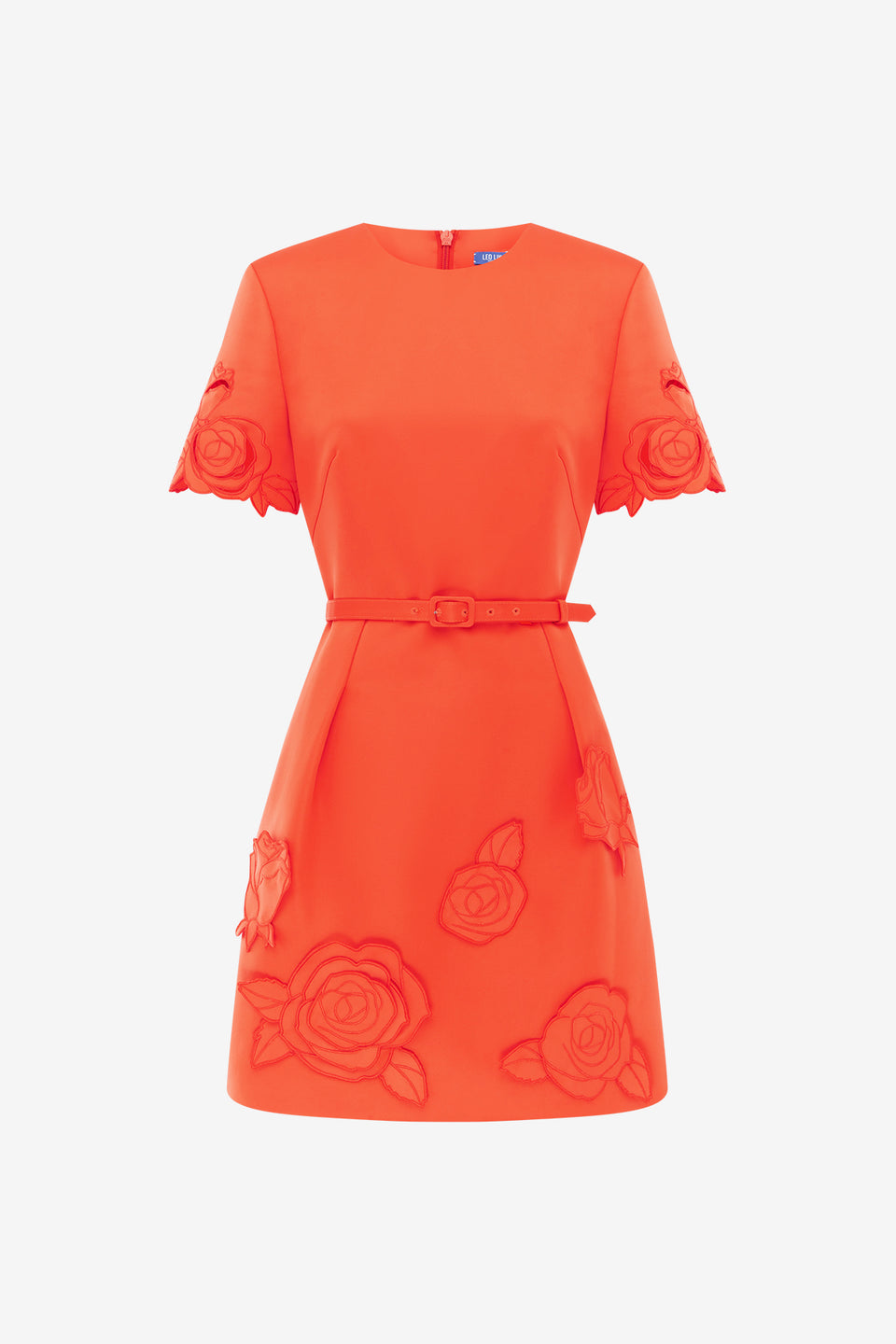 LEO LIN - Aurelie Appliqu Short Sleeve Mini Dress - Saffron LEO LIN - Aurelie Appliqu Short Sleeve Mini Dress - Saffron