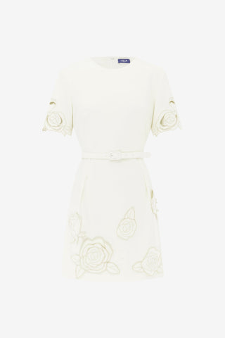 aurelie appliqu short sleeve mini dress Aurelie Appliqu Short Sleeve Mini Dress