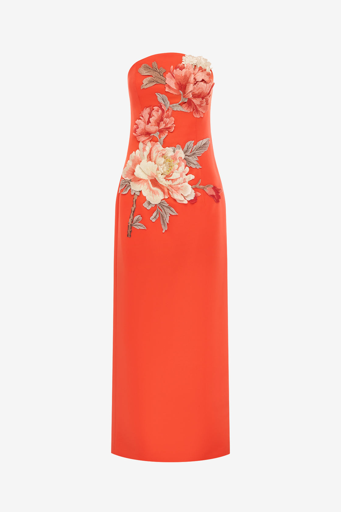 LEO LIN - Ava Appliqu Floral Bustier Maxi Dress - Saffron LEO LIN - Ava Appliqu Floral Bustier Maxi Dress - Saffron