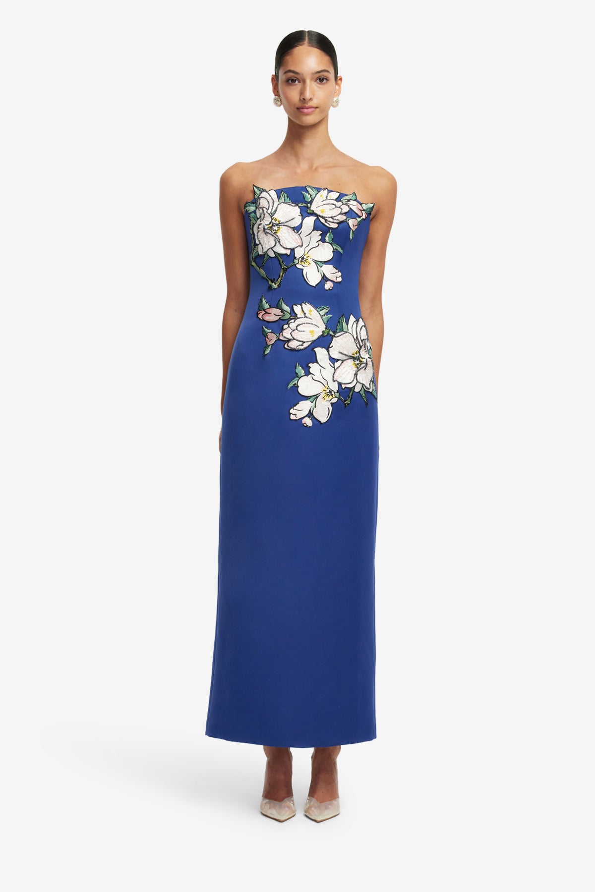 Ava Appliqué Floral Bustier Maxi Dress - Midnight – LEO LIN