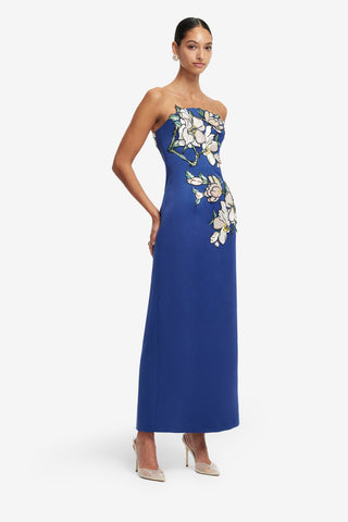 LEO LIN - Ava Appliqué Floral Bustier Maxi Dress