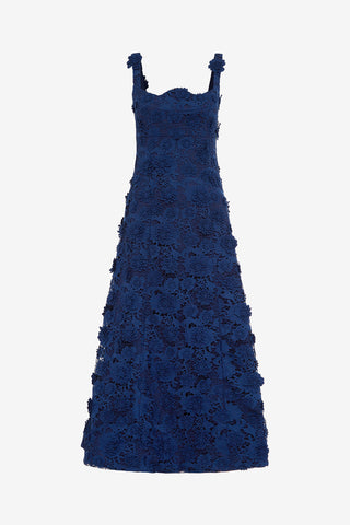 Odette Lace Midi Dress - Navy Dress Midi