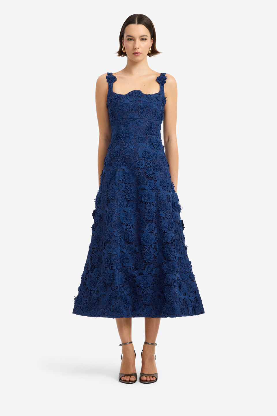 Odette Lace Midi Dress - Navy Dress Midi