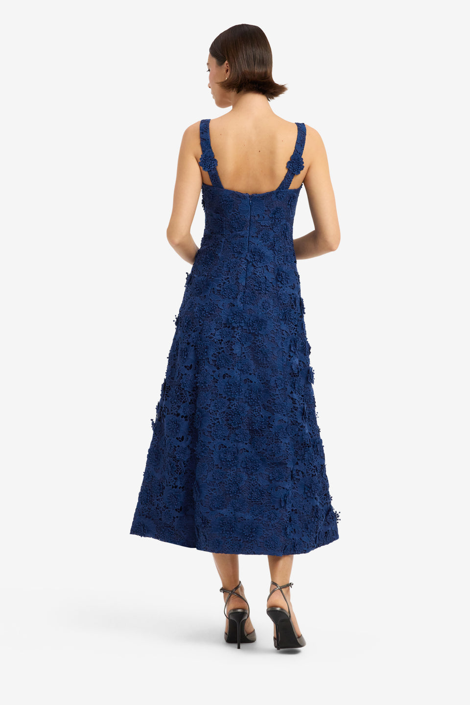 Odette Lace Midi Dress - Navy Dress Midi