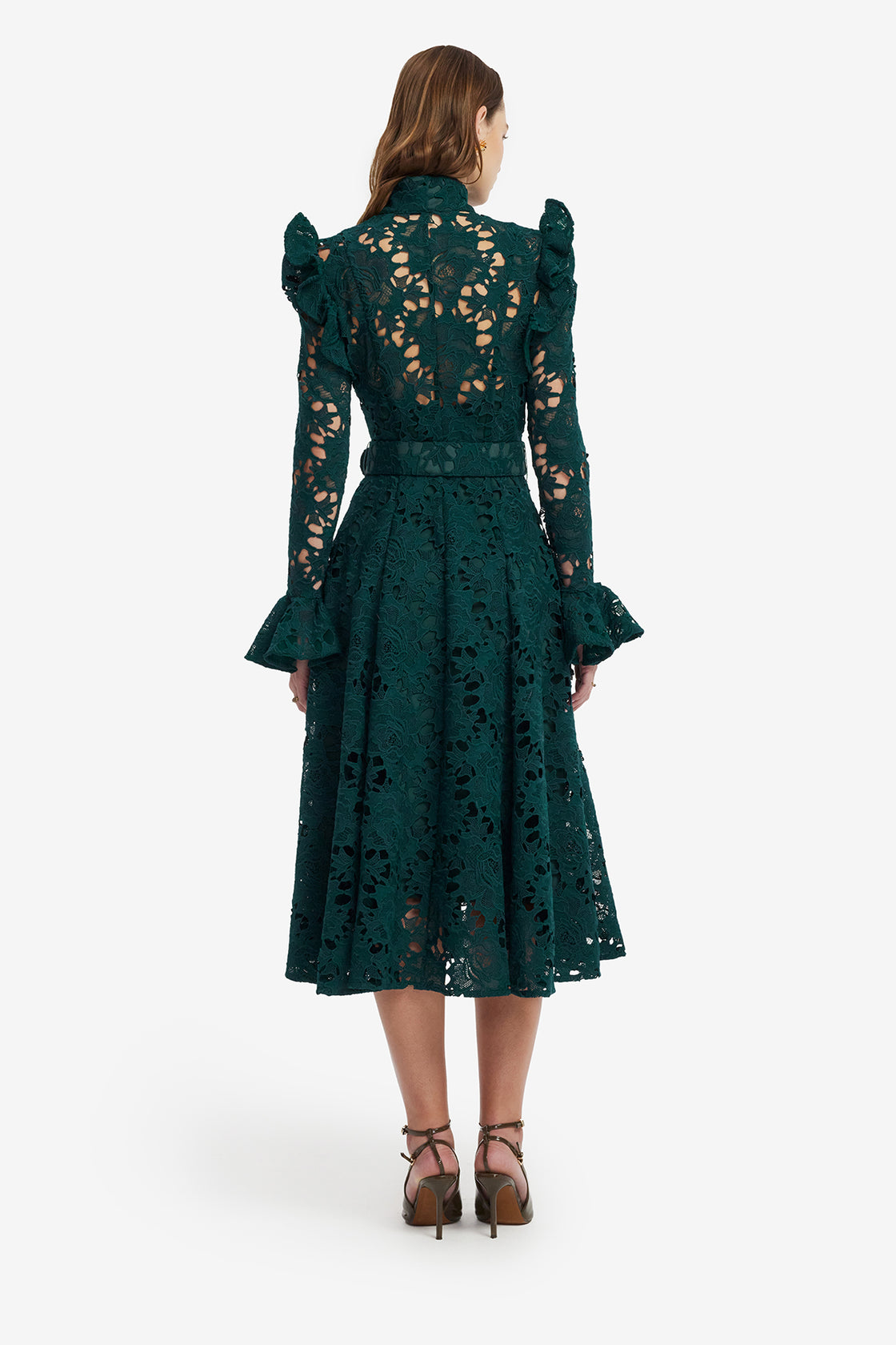 LEO LIN - Aliyah Lace Butterfly Sleeve Midi Dress