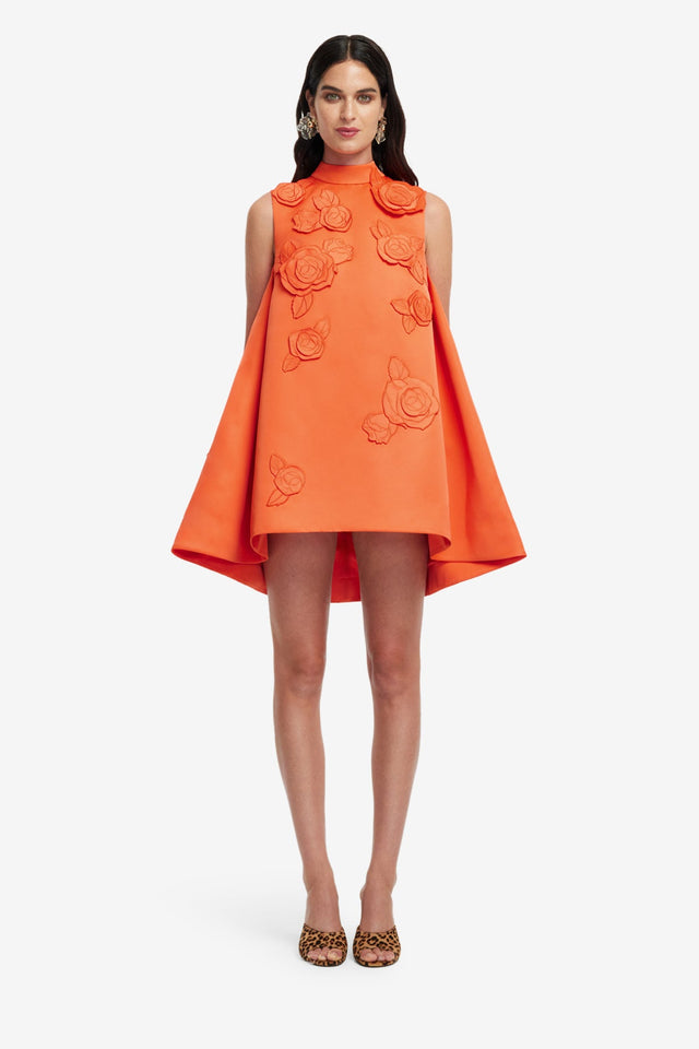 Exclusive LEO LIN Exclusive LEO LIN Fallon Applique Floral Mini Dress - Saffron