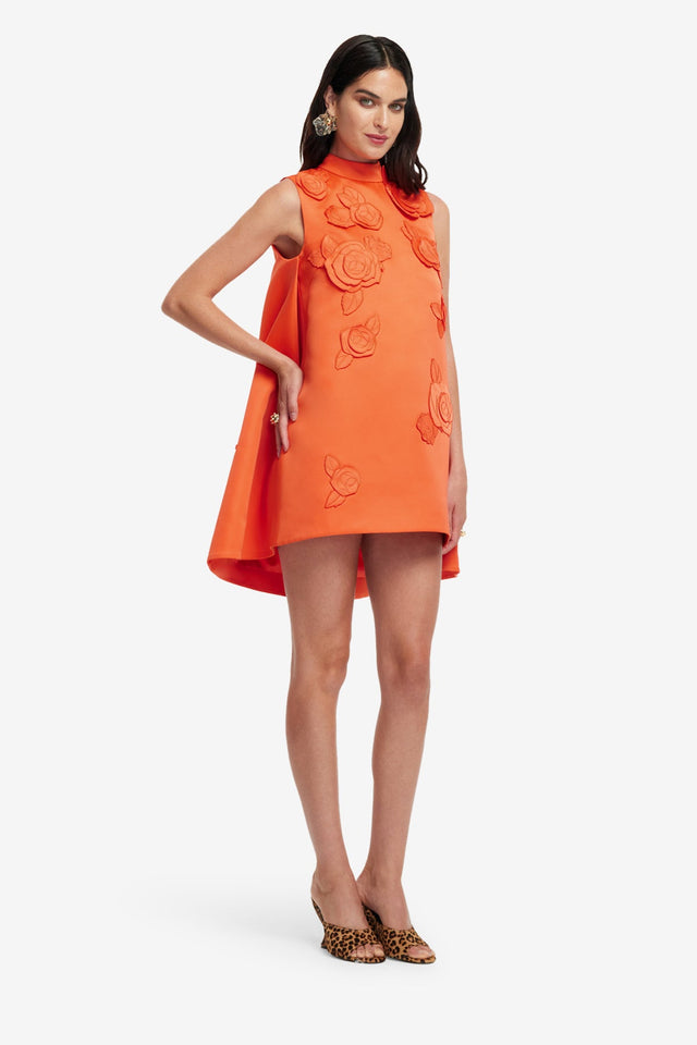 Exclusive LEO LIN Exclusive LEO LIN Fallon Applique Floral Mini Dress - Saffron