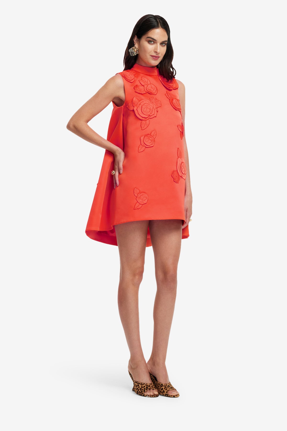 Fallon Appliqué Floral Mini Dress - Saffron – LEO LIN