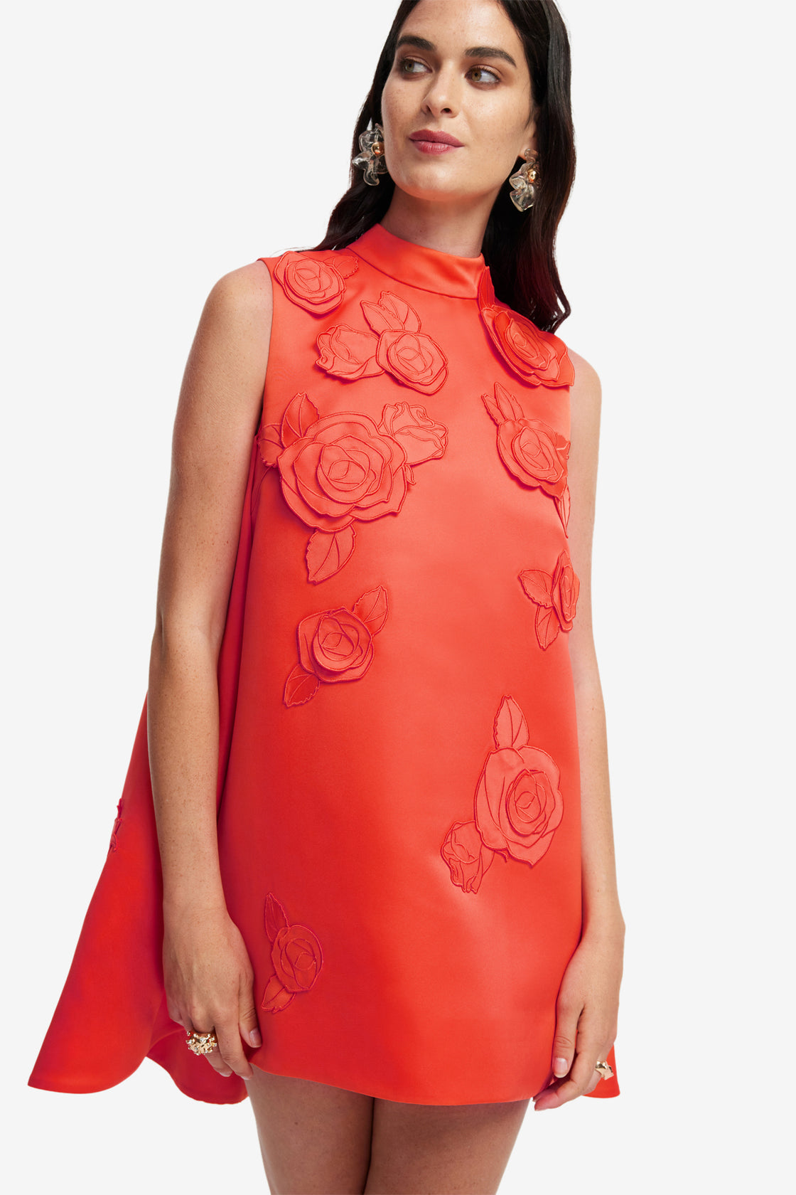 LEO LIN - Fallon Appliqu Floral Mini Dress - Saffron LEO LIN - Fallon Appliqu Floral Mini Dress - Saffron