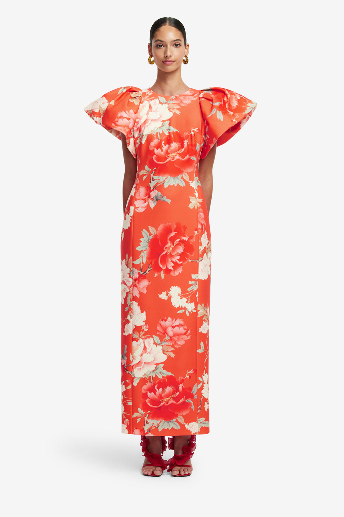 Exclusive LEO LIN Lucinda Maxi Dress - Saffron Peony Print
