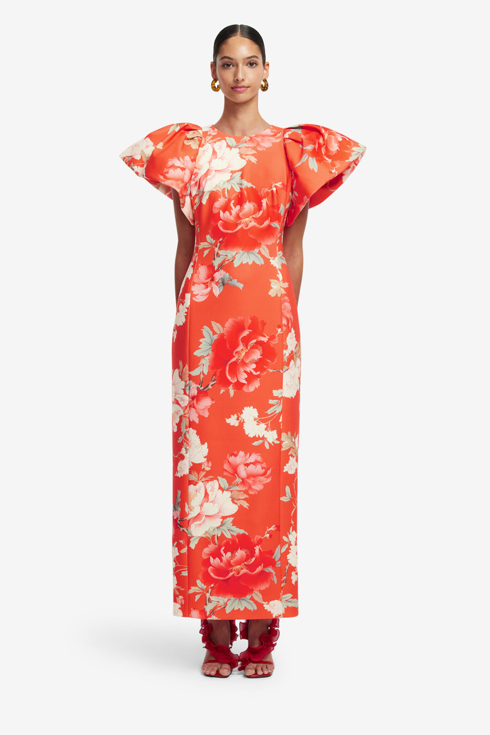 Exclusive LEO LIN Lucinda Maxi Dress - Saffron Peony Print