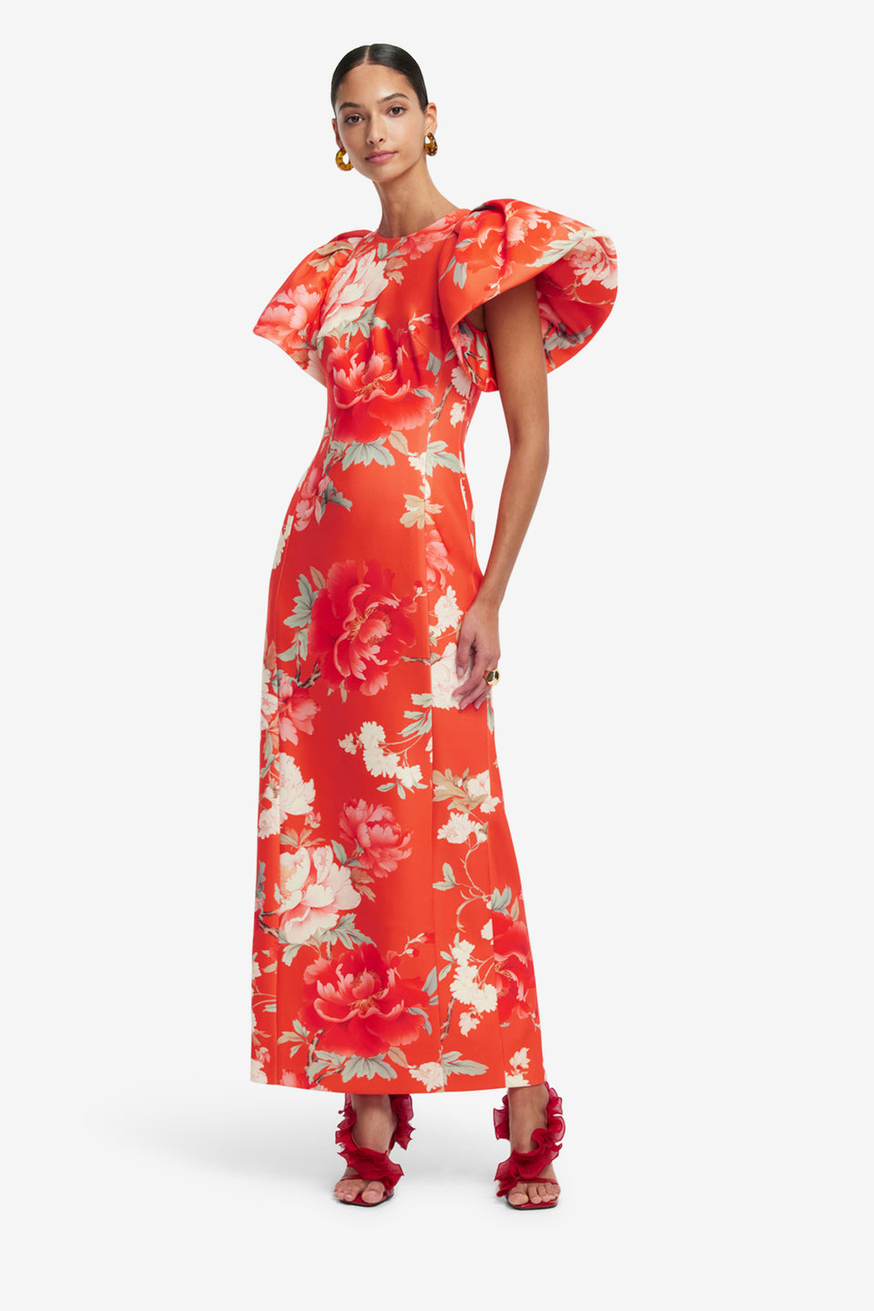 Exclusive LEO LIN Lucinda Maxi Dress - Saffron Peony Print