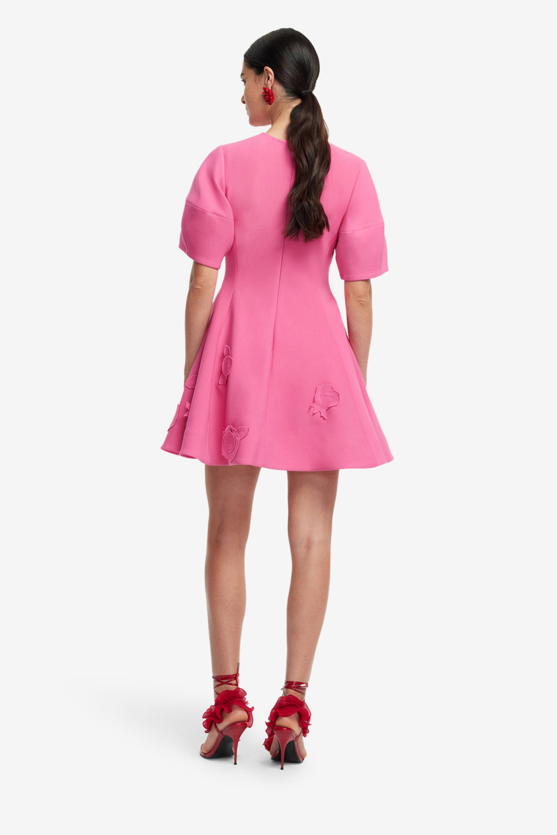 Simona Appliqu Mini Dress - Pink LEO LIN Simona Appliqu Mini Dress - Pink LEO LIN