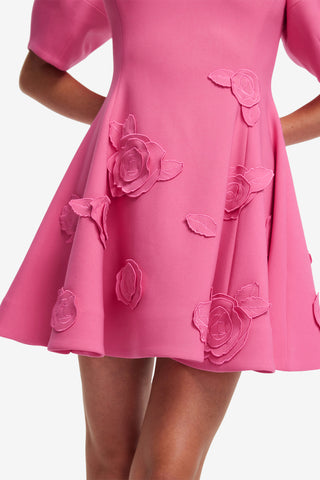 Exclusive LEO LIN Simona Appliqué Mini Dress - Pink