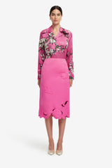 Carly Appliqué Midi Skirt - Pink Skirts