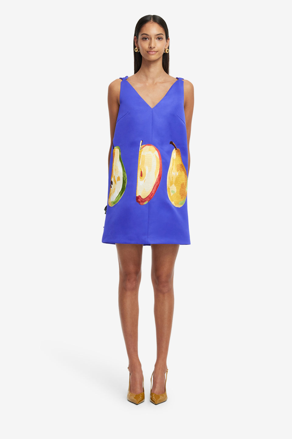 Exclusive LEO LIN Taylor Embroidered Mini Dress - Pear Print