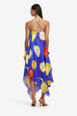Sally Halterneck Maxi Dress - Pear Print Dress Maxi