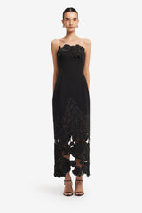 Rayna Appliqué Bustier Maxi Dress - Ebony Dress Maxi