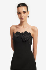 Rayna Appliqué Bustier Maxi Dress - Ebony Dress Maxi