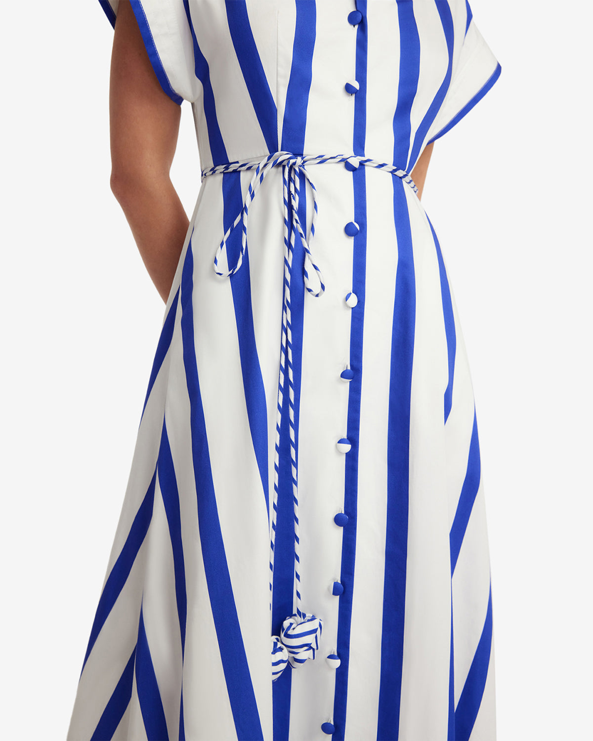 Aubrey Striped Shirt Midi Dress - Navy LEO LIN Aubrey Striped Shirt Midi Dress - Navy LEO LIN