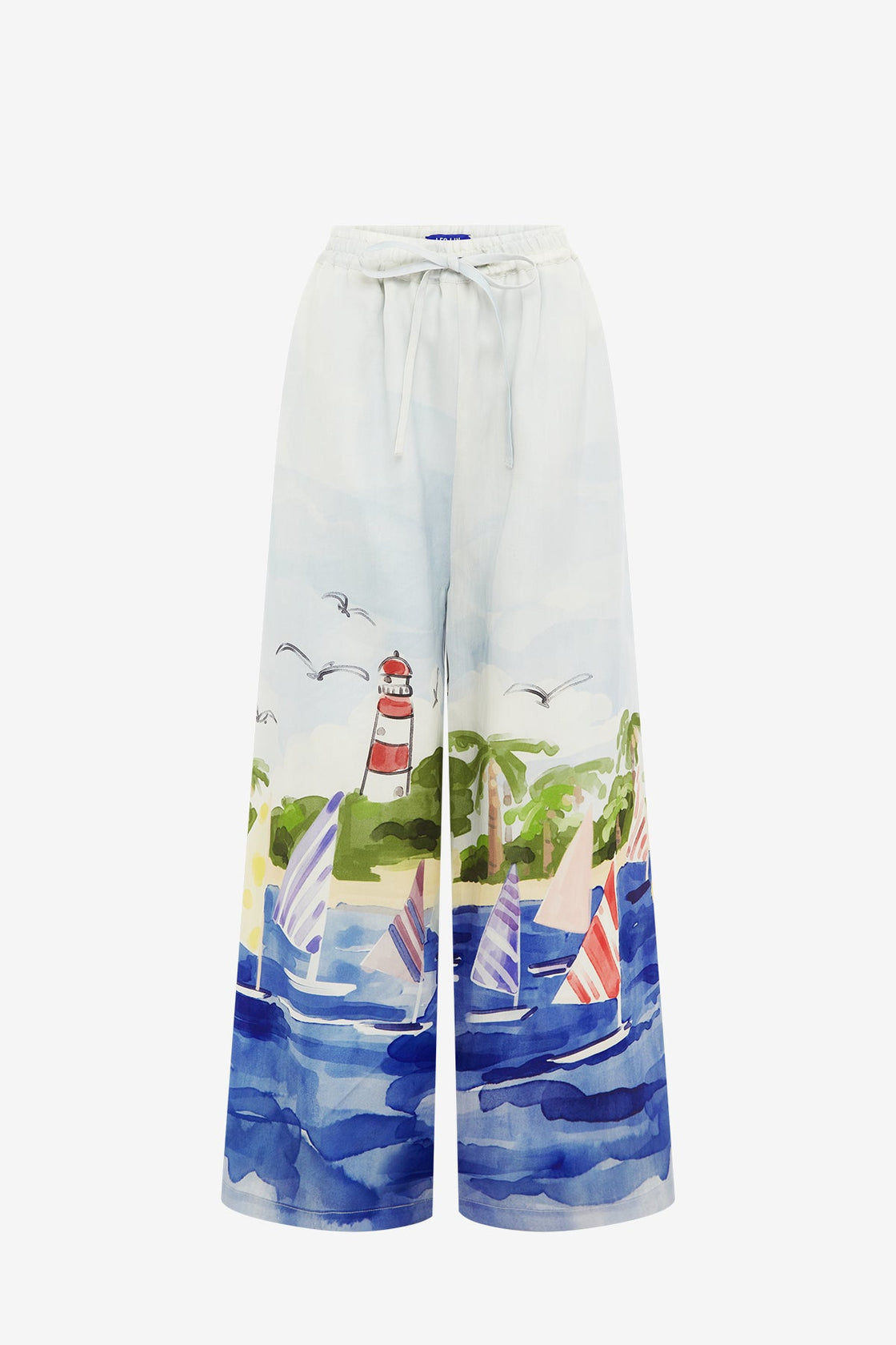 Exclusive LEO LIN Jamie Wide Leg Pants - Nautical Print