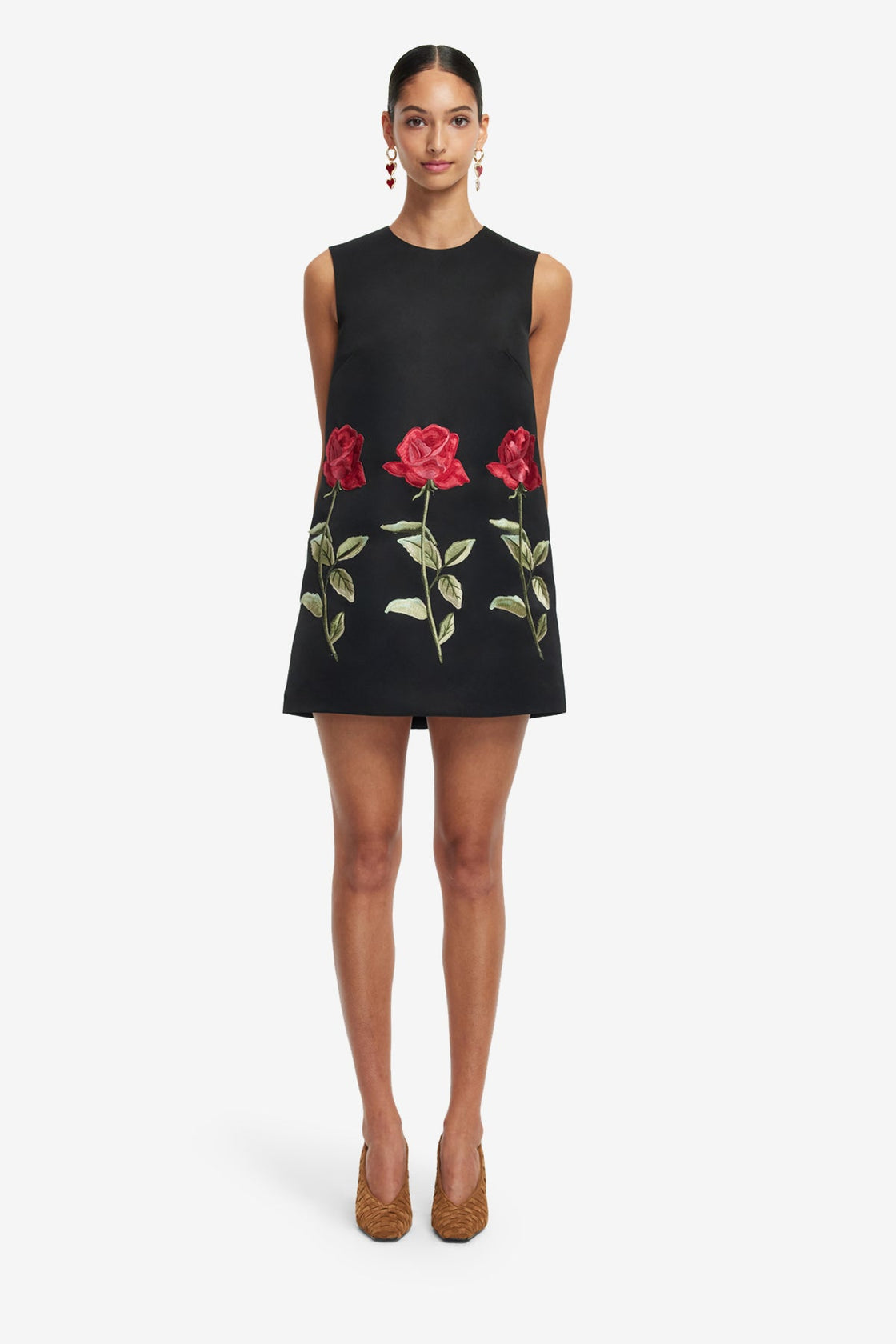 Yvonne Embroidered Mini Dress - Ebony LEO LIN Yvonne Embroidered Mini Dress - Ebony LEO LIN