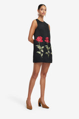 Yvonne Embroidered Mini Dress - Ebony Dress Mini
