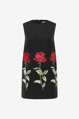 Yvonne Embroidered Mini Dress - Ebony Dress Mini