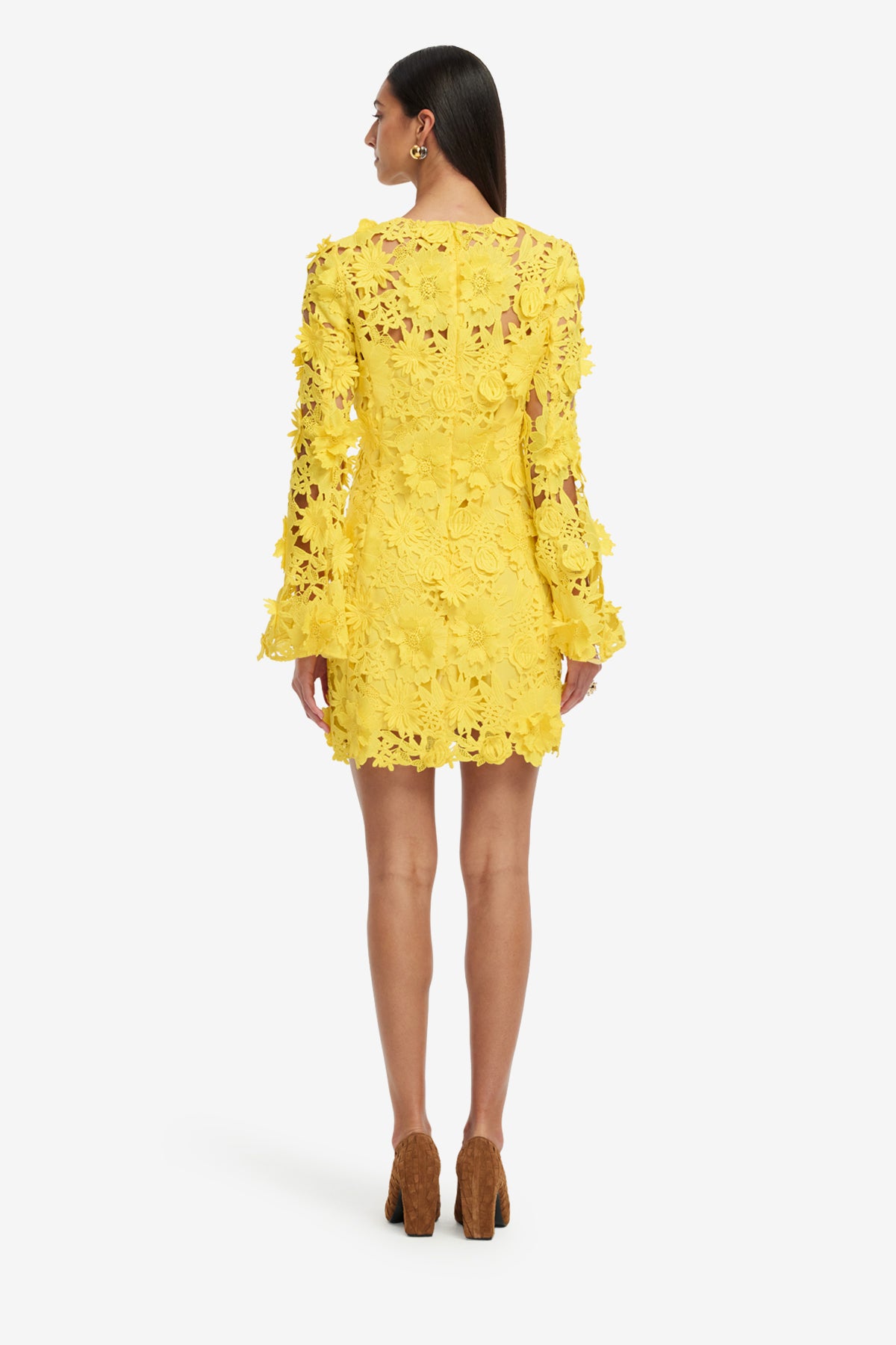 Suzanne Lace Bell Sleeve Mini Dress - Sunshine – LEO LIN