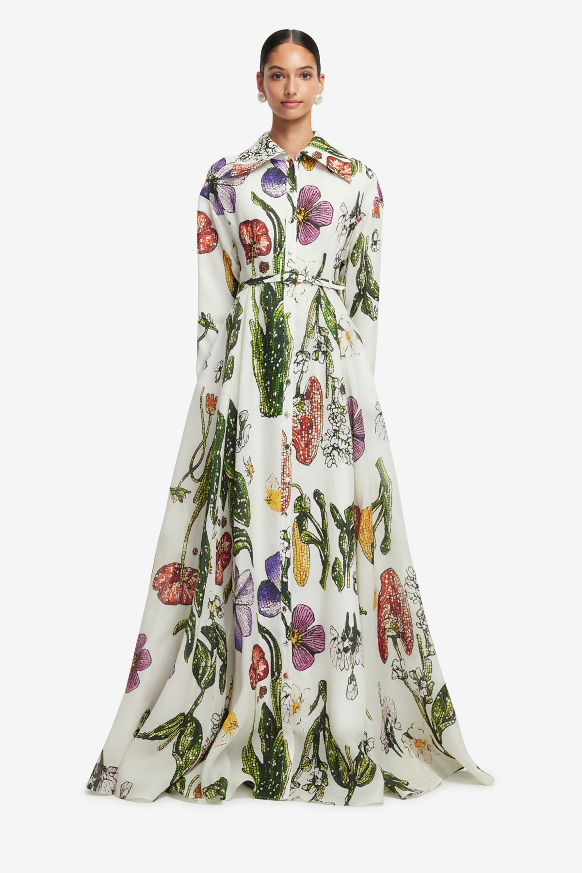 Josephine Silk Gown - Wildflowers – LEO LIN