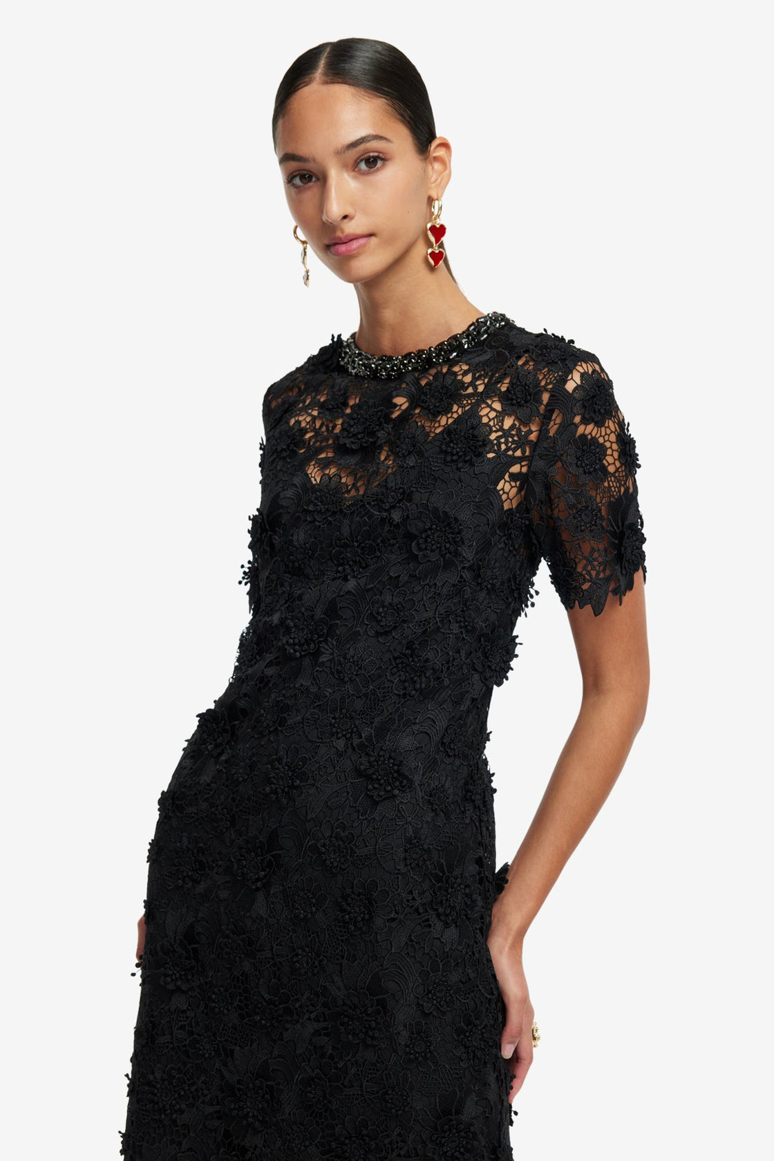 Sheridan Lace Midi Dress - Ebony LEO LIN Sheridan Lace Midi Dress - Ebony LEO LIN