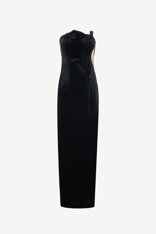 Exclusive LEO LIN Marilyn Velvet Gown - Ebony