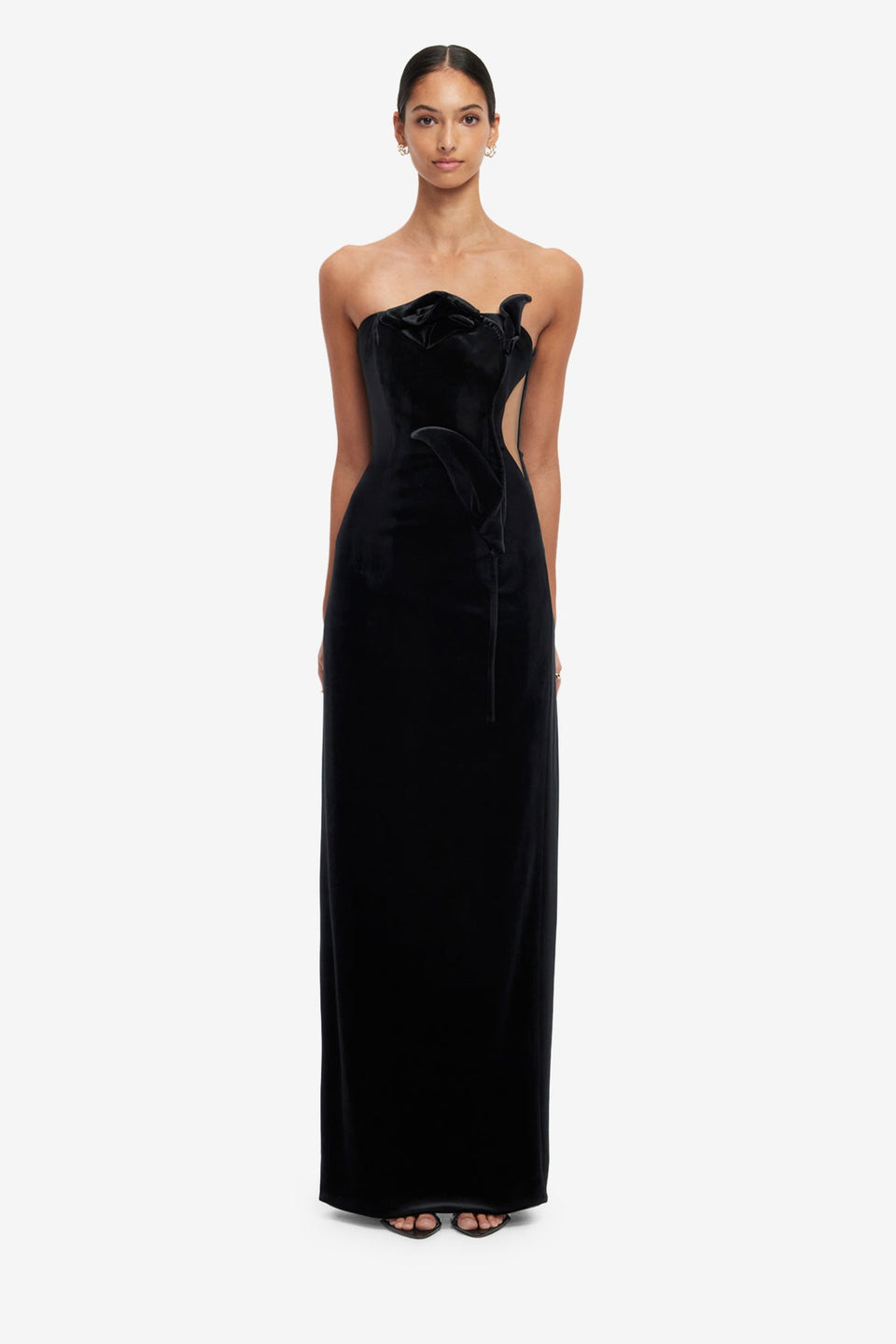 Exclusive LEO LIN Marilyn Velvet Gown - Ebony