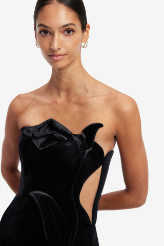 Exclusive LEO LIN Marilyn Velvet Gown - Ebony