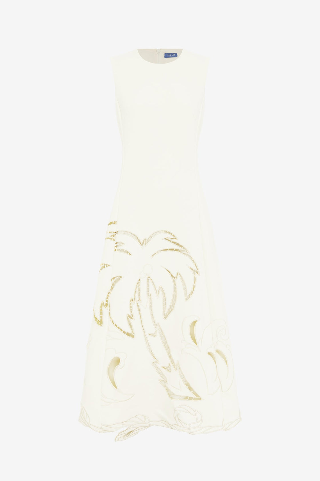 Exclusive LEO LIN Cleo Applique Sleeveless Midi Dress - Vanilla