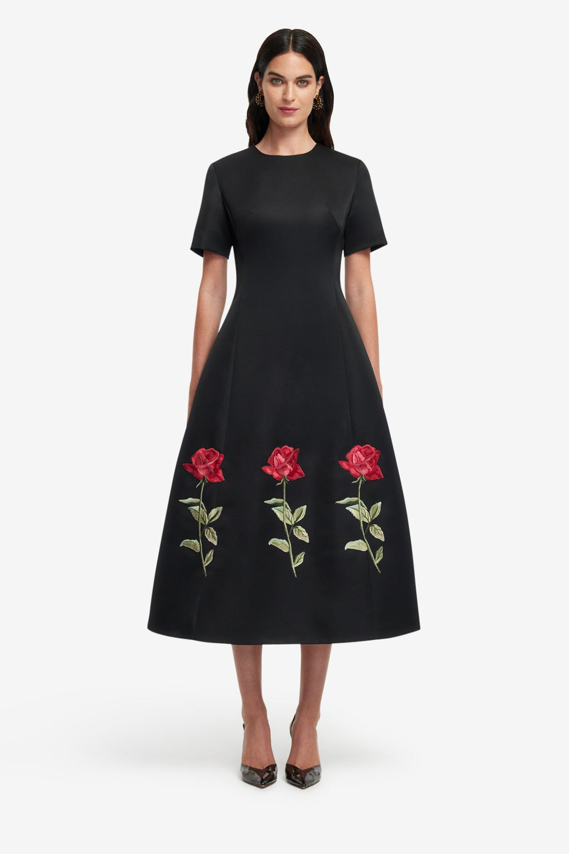 rose midi dress Caroline Embellished Rose Midi Dress
