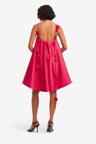 Exclusive LEO LIN Fiona Rose Mini Dress - Scarlet