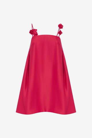 Exclusive LEO LIN Fiona Rose Mini Dress - Scarlet