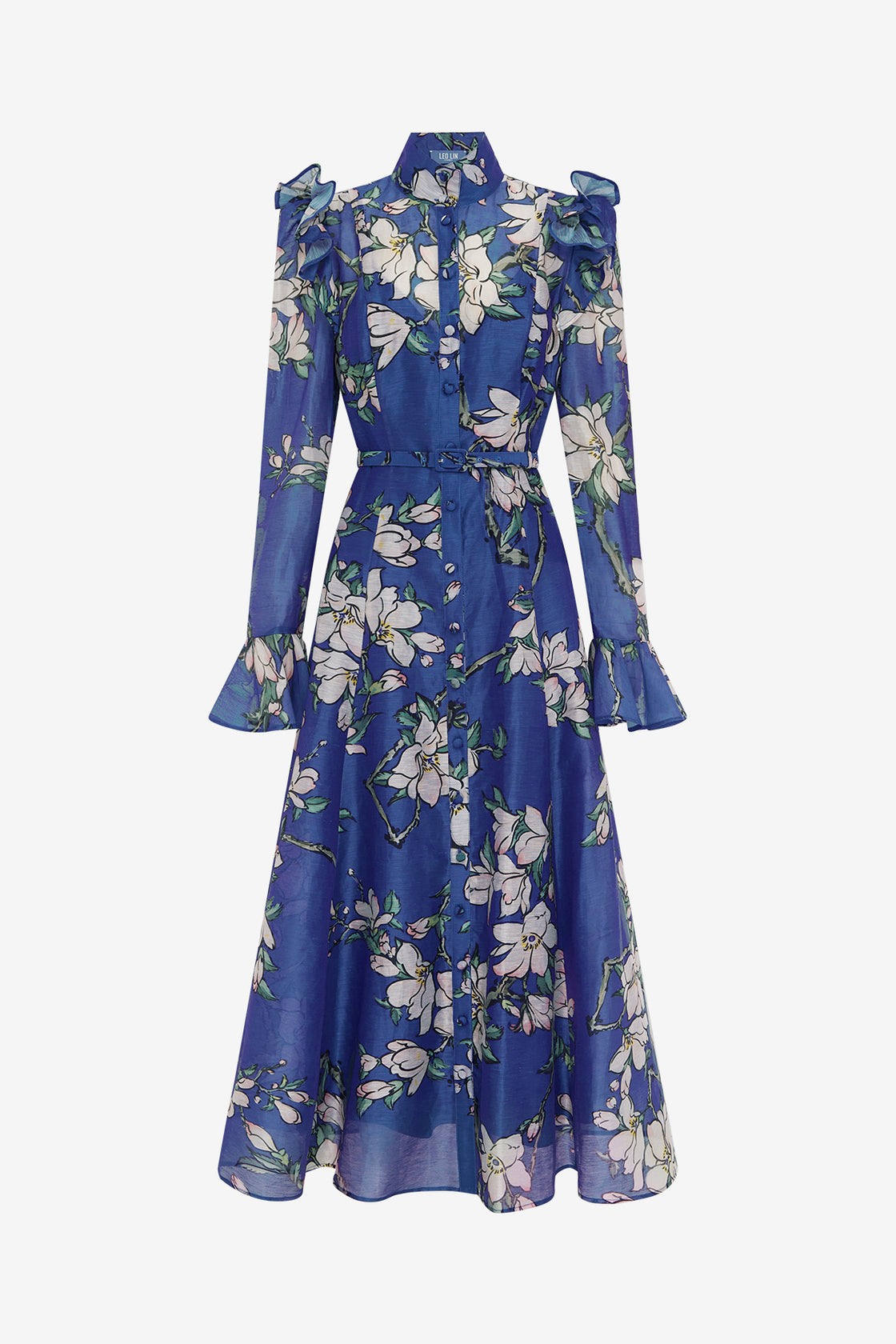 Katrina Butterfly Sleeve Midi Dress - Midnight Magnolia Print Katrina Butterfly Sleeve Midi Dress - Midnight Magnolia Print