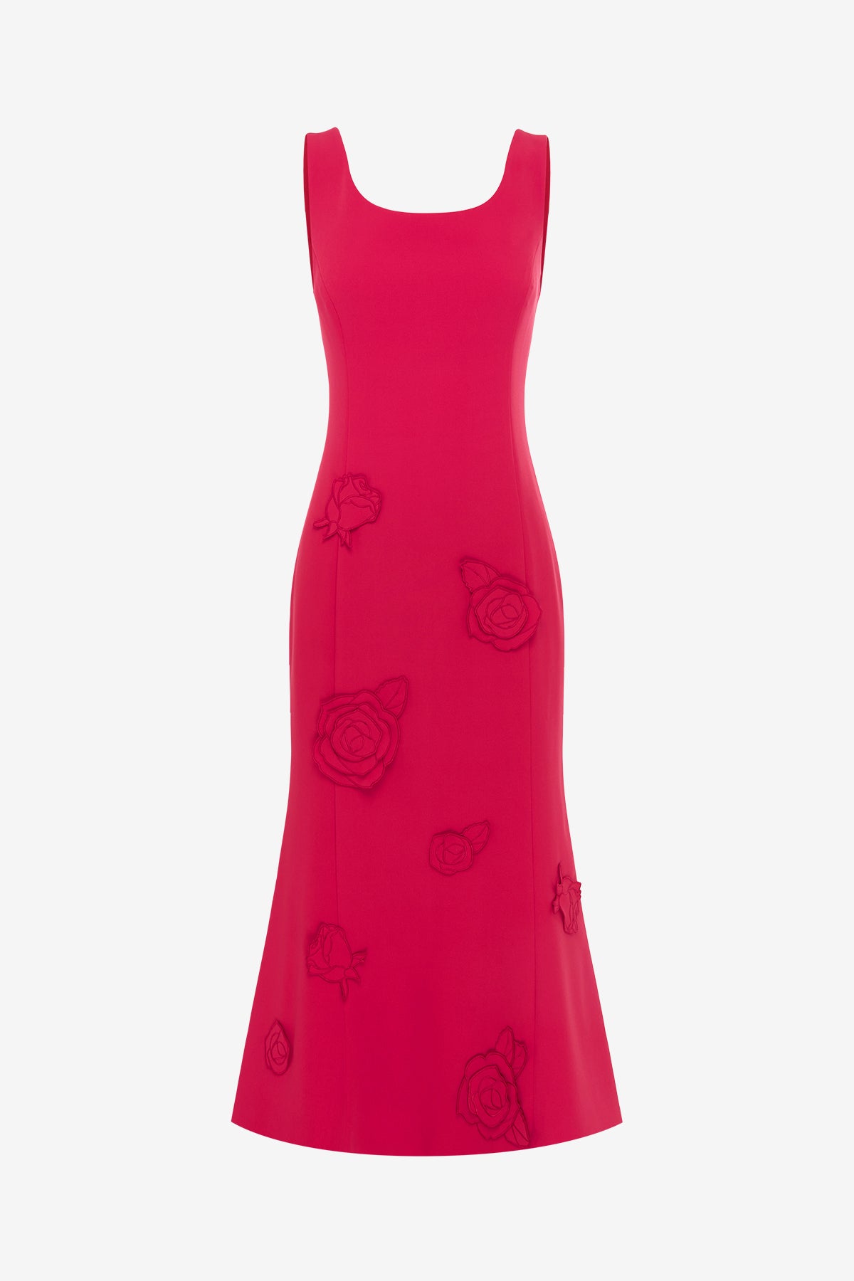Emily Appliqué Midi Dress - Scarlet – LEO LIN