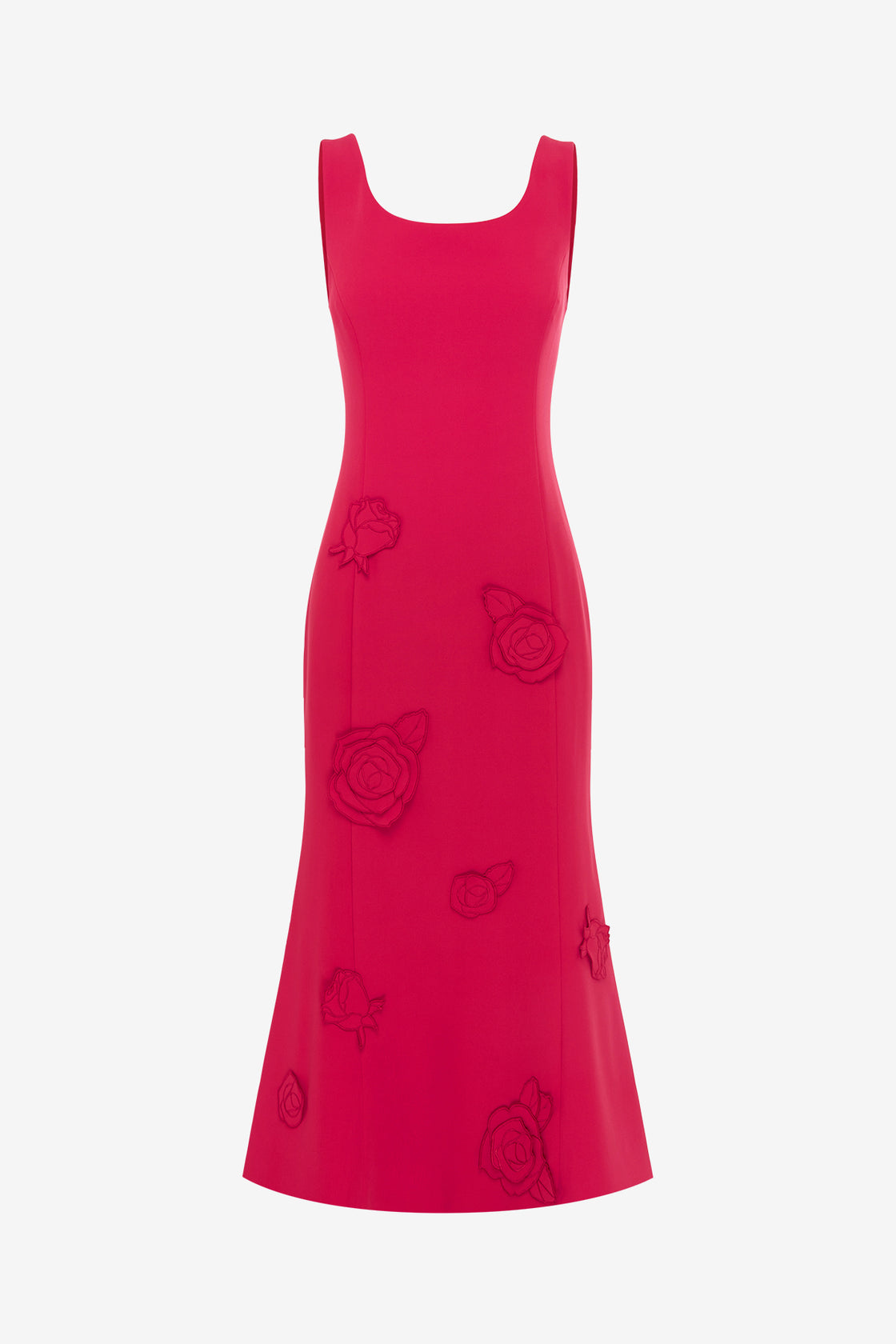 Emily Appliqu Midi Dress - Scarlet Emily Appliqu Midi Dress - Scarlet