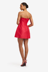 Rosario Linen Bustier Mini Dress - Scarlet Dress Mini