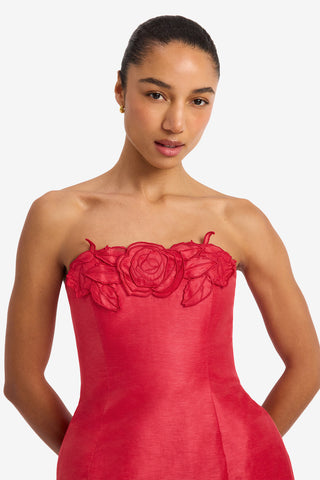Rosario Linen Bustier Mini Dress - Scarlet Dress Mini