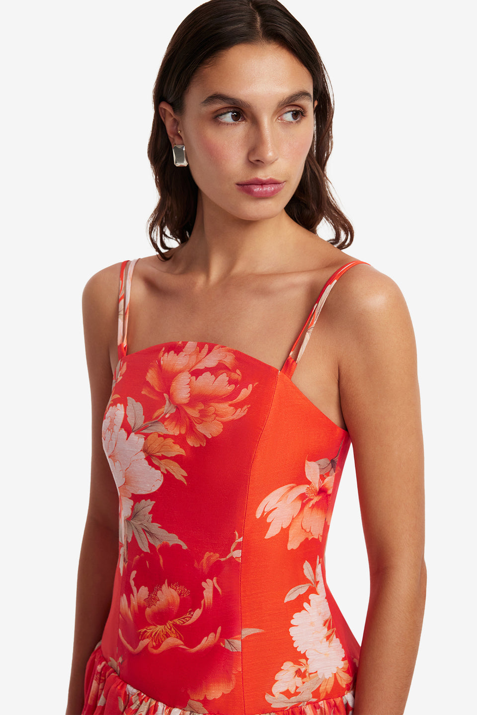 Exclusive LEO LIN Lorena Ruffled Mini Dress - Saffron Peony Print