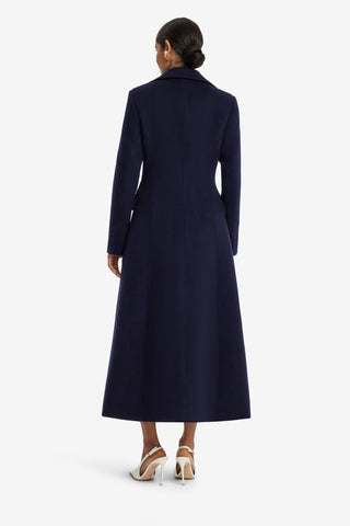 Elara Applique Wool Coat - Midnight Coats
