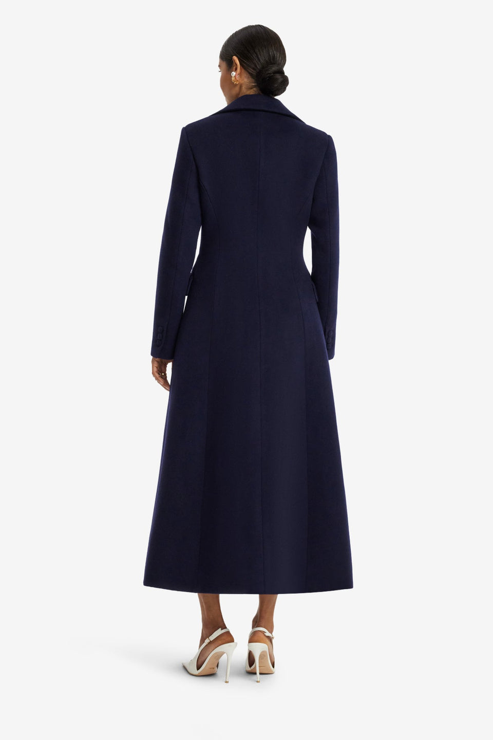 Elara Applique Wool Coat - Midnight Coats