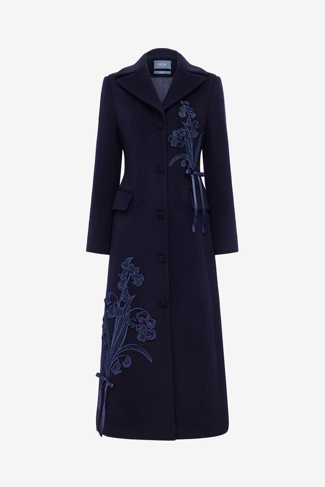 Elara Applique Wool Coat - Midnight Coats