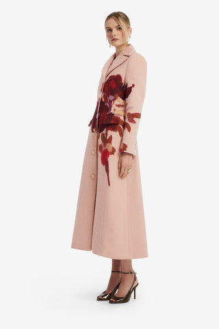 Elara Wool Coat - Reverie Print in Nectar Coats